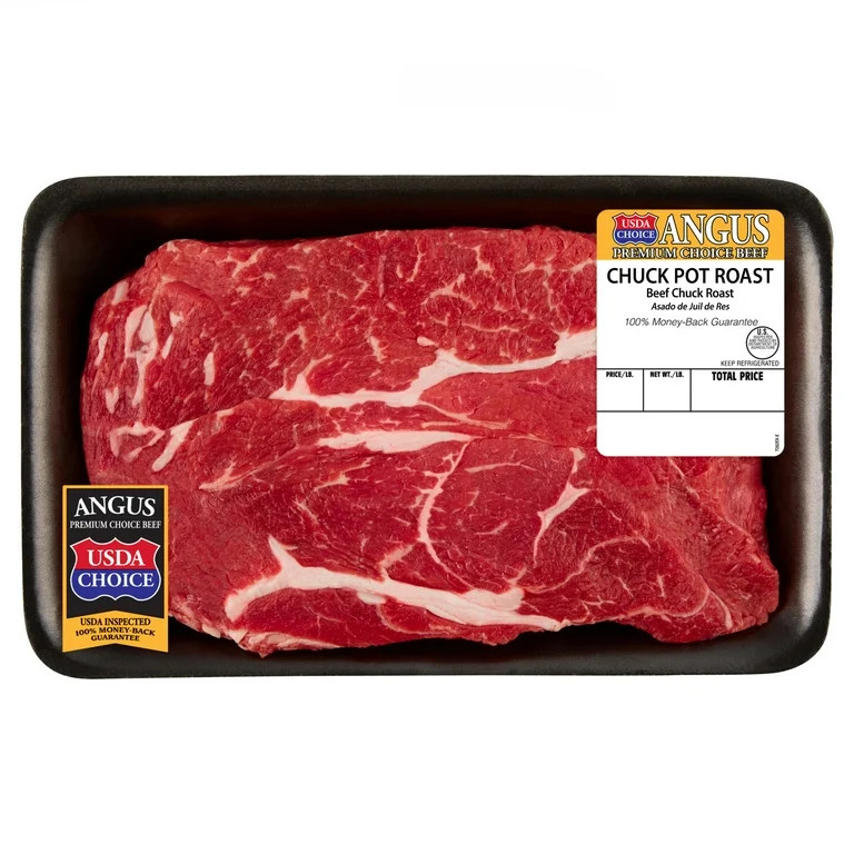 Chuck Roast, Choice Angus Beef, Tray, Fresh, 2.25 - 3.38 lb | Walmart (US)