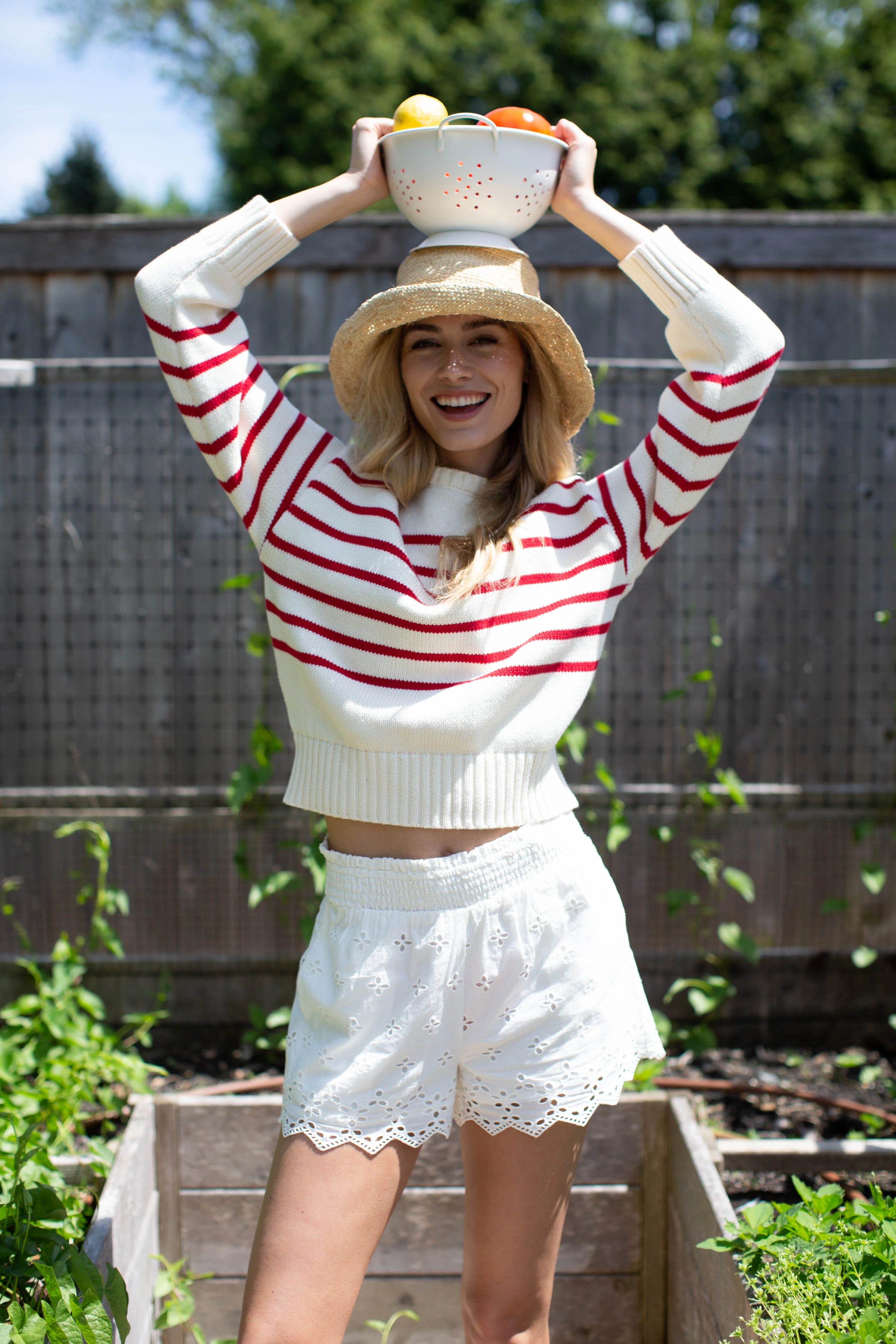 Lake Sweater - Ivory/Red Stripe | Marea