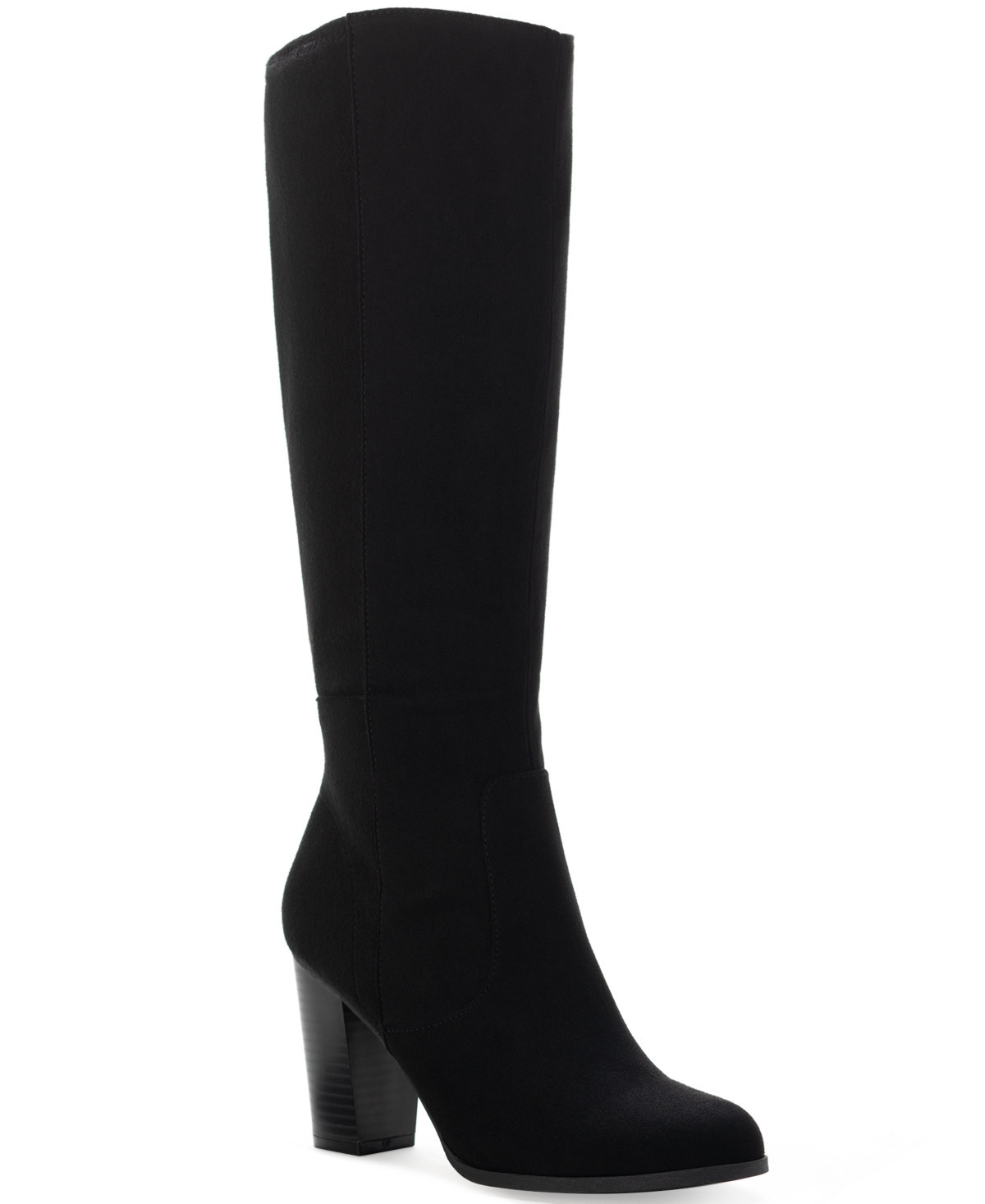Style & Co Women's Addyy Knee High Wide Calf Dress Boots, Created for Macy's - Black Micro | Macy's