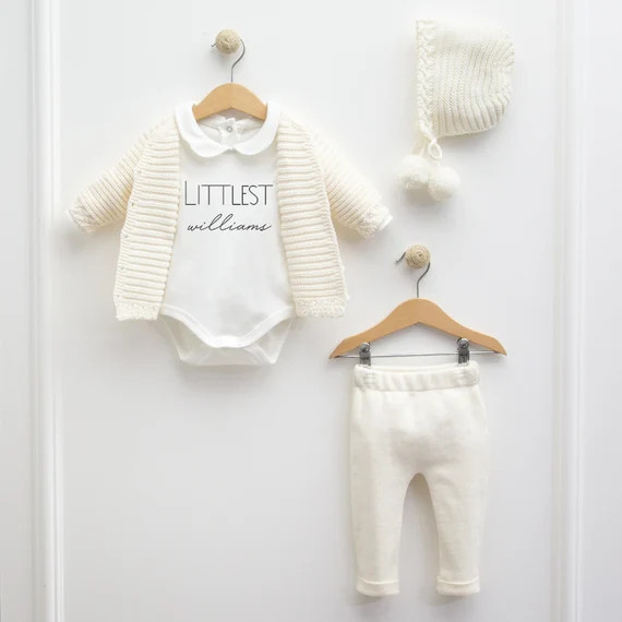 Expecting Mom Gift Name Reveal Knitted Baby Girl Outfit | Etsy | Etsy (US)
