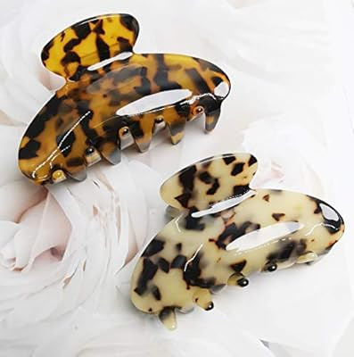 HH&LL Hair Clips Tortoise-shell Claw Cellulose Acetate Jaw Clip Celluloid French Design Hair Barr... | Amazon (US)