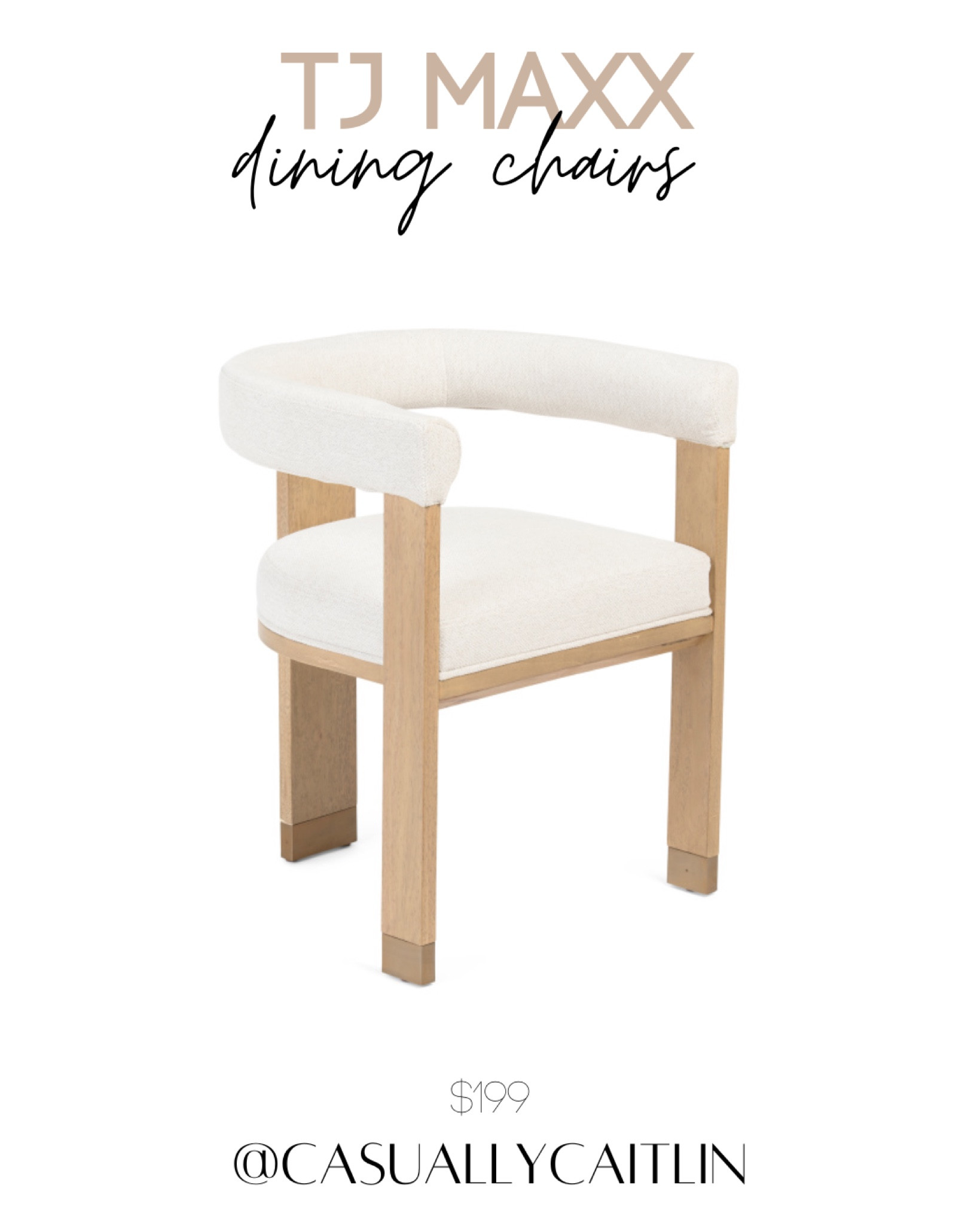 Love these white and wood dining chairs at tj maxx! Look a lot more expensive than they are. 

#LTKStyleTip #LTKHome #LTKSaleAlert