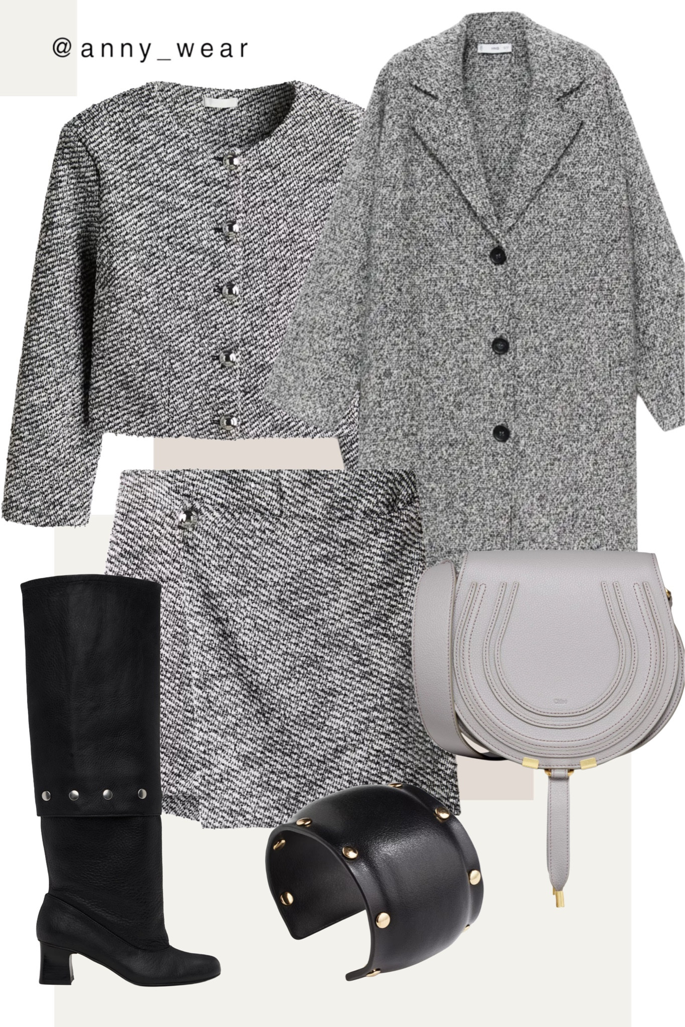 Office outfit 

Grey cardigan 
Gray skirt 
Knit coat
Knit Longline Coat
Grey coat 
Mango coating 
Black boots 
Grey bag 
Snaps Boots
saddle bag
Cuff Bracelet
Wrap Skort
Boucle Cardigan
capsule wardrobe workwear
work ootd
workwear capsule
winter work outfit
spring office outfits
summer work outfits
smart casual office outfits 
work outfit 2025 
spring office outfits 
workwear capsule 
work party outfit
workwear city outfits 
date night outfits midsize
gray outfit
paris outfit winter 
work outfit winter
winter work wear 
winter office
winter capsule wardrobe 
winter work
casual womens christmas outfit 
europe winter outfits 
workwear winter
winter holiday party looks
new york winter outfits 
nyc winter outfits 
winter workwear
paris winter outfit 
work christmas party outfit 
winter capsule wardrobe
city break city outfits city street styles fashion uk outfit ideas outfit inspo outfits comfy casual outfits cute casual outfit edgy chic edgy fashion edgy outfit edgy style italy dress italy fall outfits italy fashion Mango outfits sunday brunch going out outfits photoshoot outfits dinner date outfit ssense work party outfit paris outfit casual wardrobe europe outfits saks 5th avenue new york outfits city street styles new york city ltku over 40 capsule wardrobe popular today summer looks city outfits saksfifthavenue casual spring outfit classy casual everyday necklace 

#LTKworkwear #LTKstyletip #LTKover40 #LTKU #LTKfindsunder50

#LTKItBag #LTKSaleAlert #LTKFindsUnder100