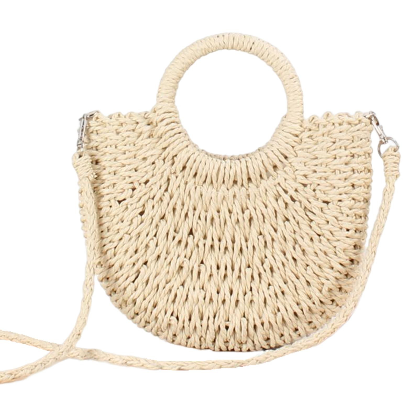 Menolana Straw Women Bag Handbag Shoulder Strap Top Handle Summer Small Hobo Bag Tote Beige | Walmart (US)