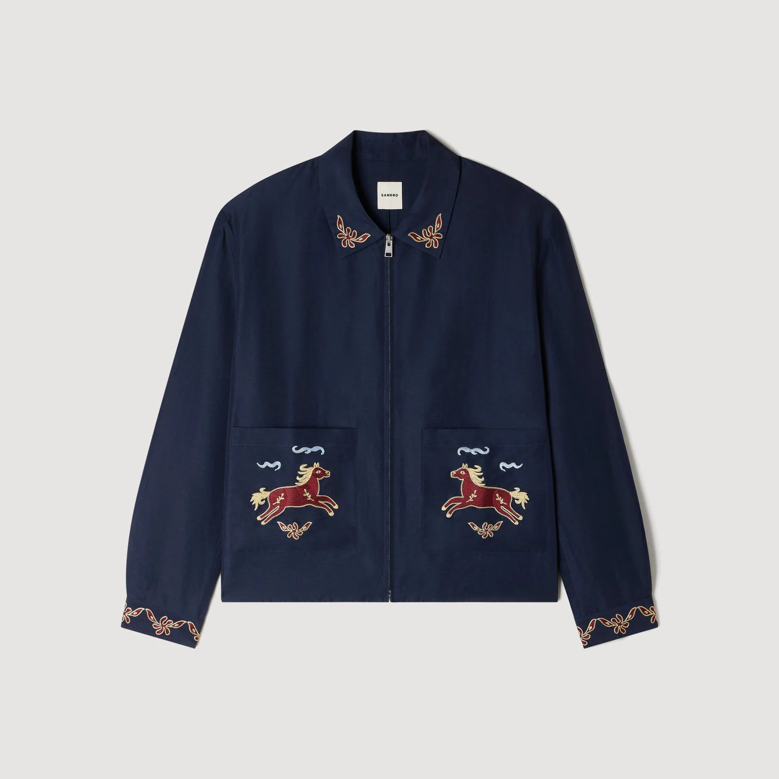 Embroidered wing collar jacket | Sandro US | Sandro-Paris US