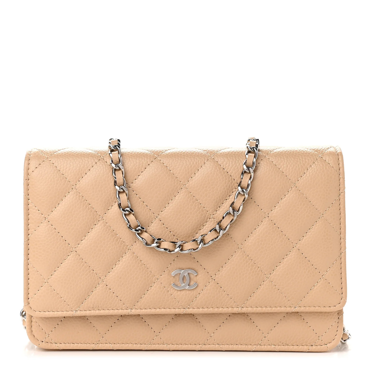 CHANEL Caviar Quilted Wallet On Chain WOC Beige | FASHIONPHILE | Fashionphile