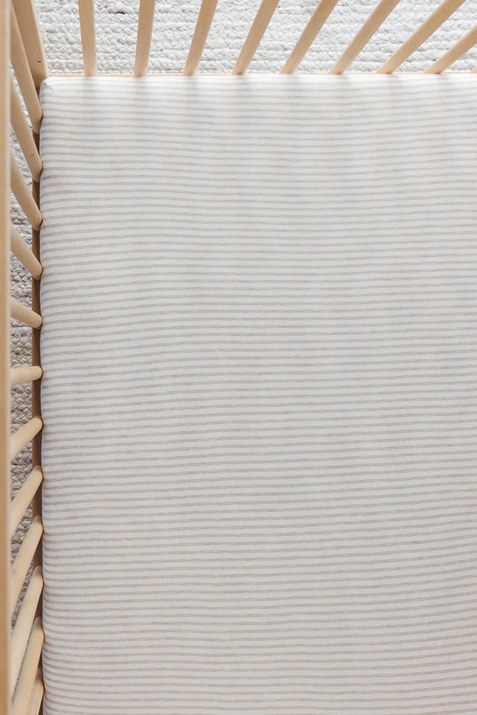 Driftwood Stripe Crib Sheet | Solly Baby