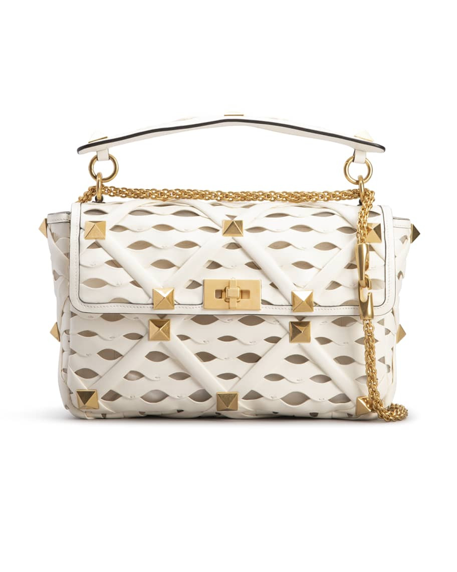 Valentino Garavani Roman Stud Large Cutout Chain Shoulder Bag | Neiman Marcus