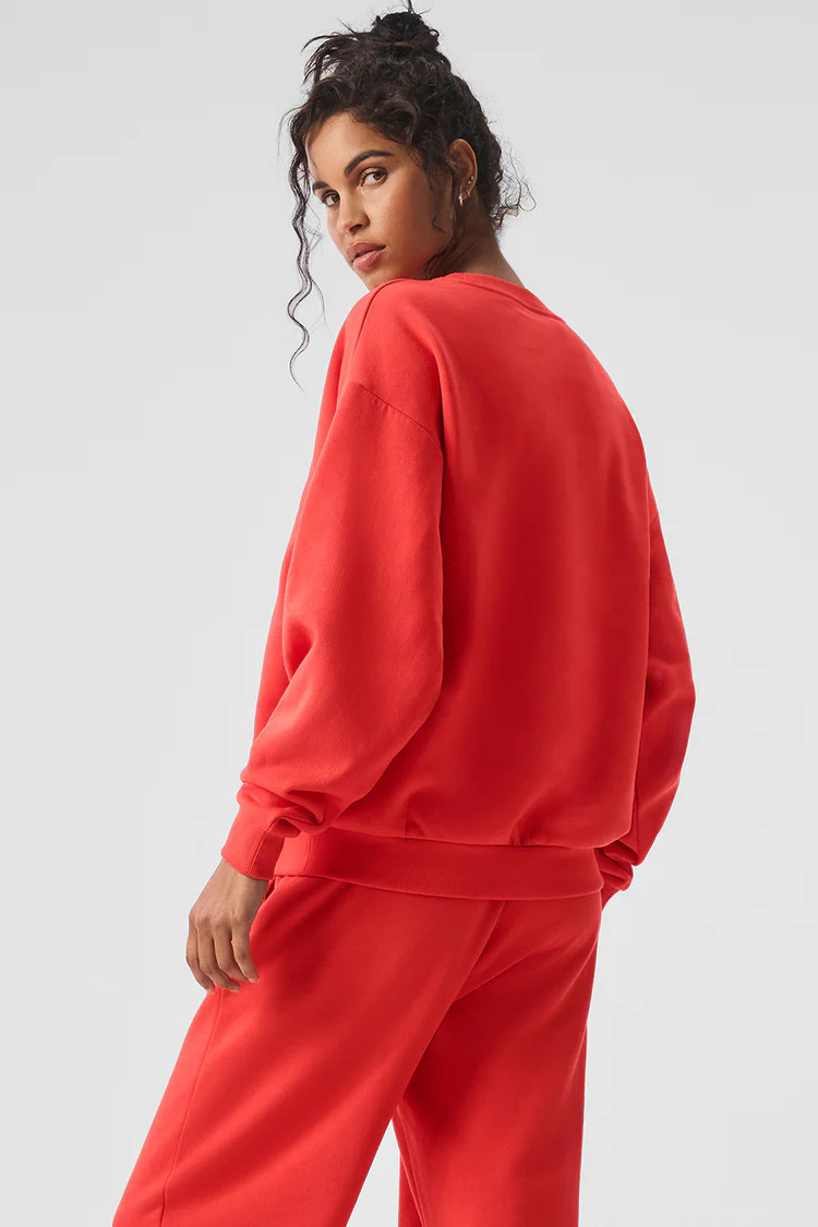 Accolade Crew Neck Pullover - Red Hot Summer | Alo Yoga (US)