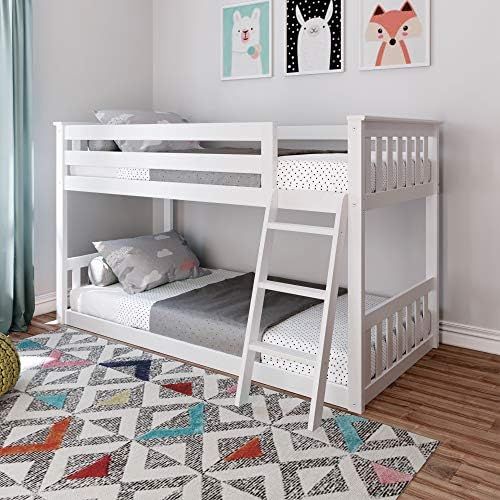 Max & Lily Low Bunk Bed, Twin, White | Amazon (US)