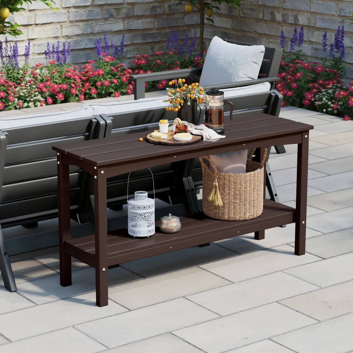 Armentha Rectangular Outdoor Buffet & Console Table , 55.5'' in. W 16.65'' in. D | Wayfair North America