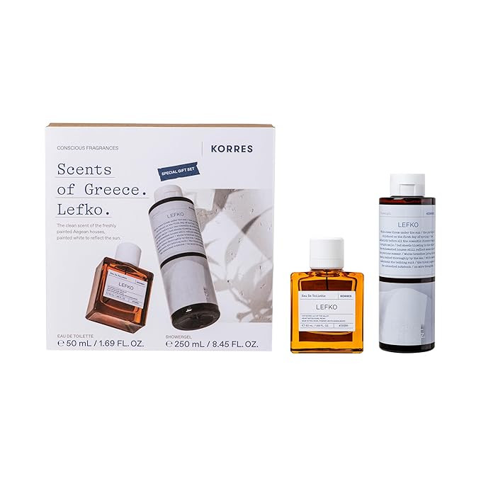 KORRES Lefko Eau De Toilette 1.69 Fl Oz & Shower Gel 8.45 Fl Oz Set, Floral Musk Inspired by Aege... | Amazon (US)
