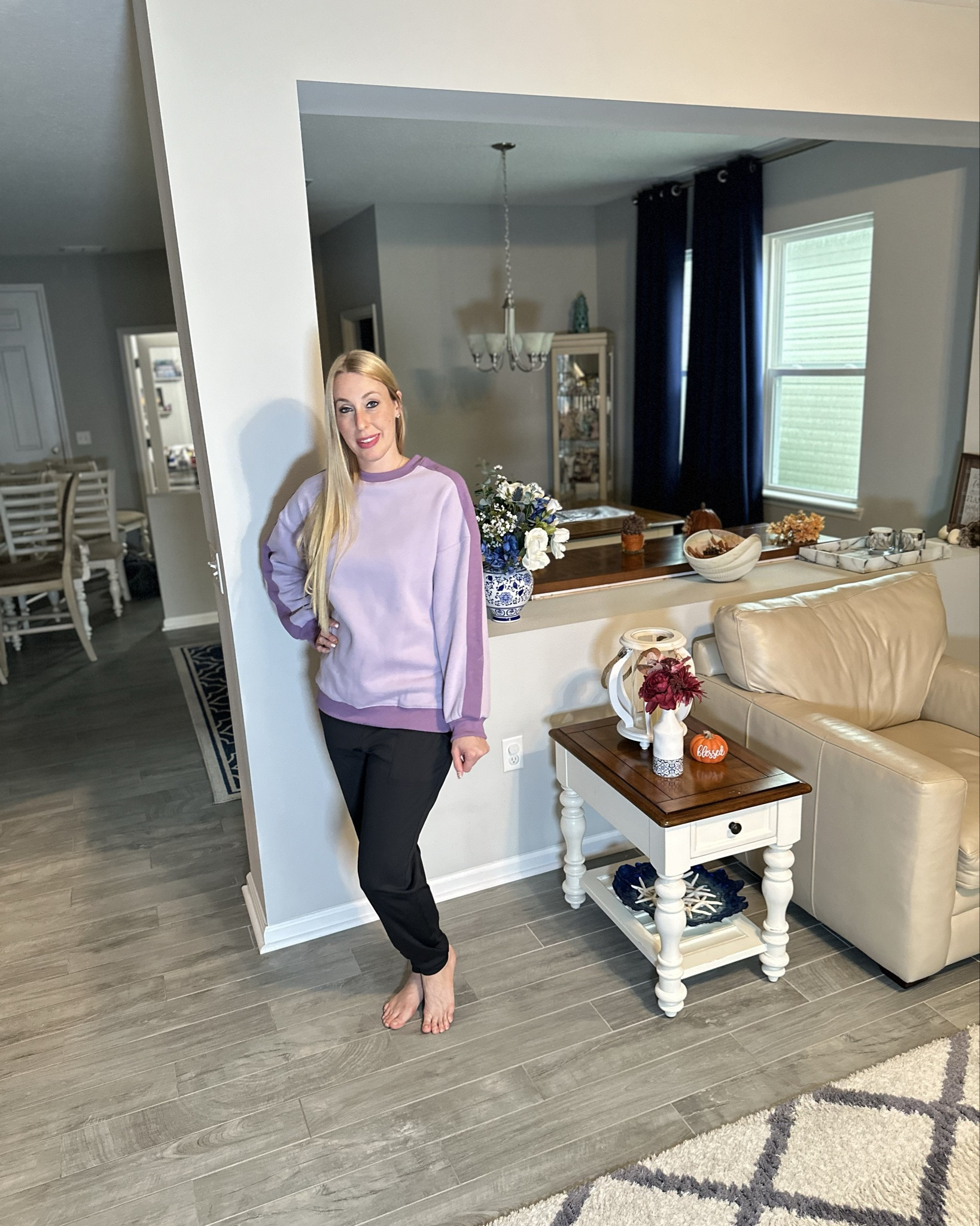 Comfy cozy fall outfit 
💙 sweatshirt is soft, warm and oversized 
🖤 joggers are tall girl length and stretchy, comfy, fits true to size 

#LTKFindsUnder100 #LTKFindsUnder50 #LTKStyleTip