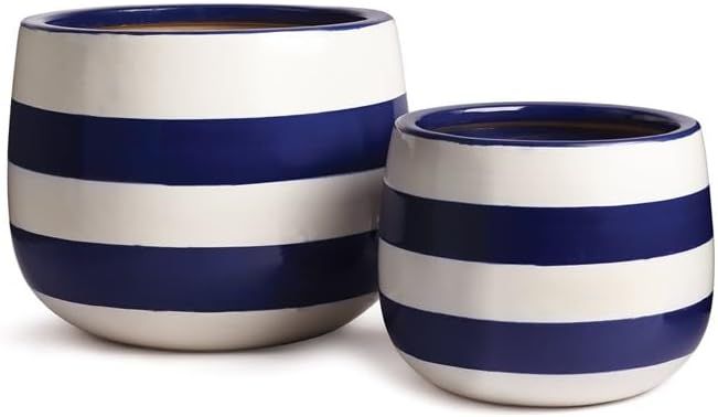 Napa Home & Garden Barclay Butera Bayside Hand-Painted Pots, Set of 2 Blue | Amazon (US)