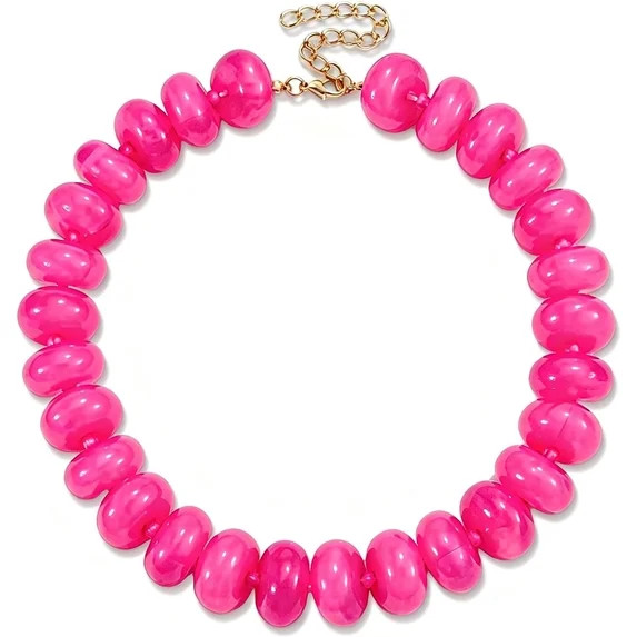 SUETOR Chunky Beaded Necklace for Women, Large Colorful Resin Beads Statement Necklace, Boho Summ... | Walmart (US)