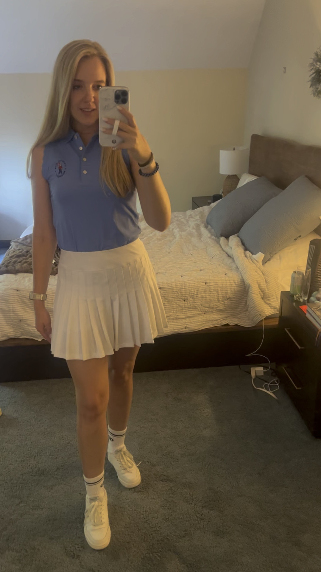 Wyndham golf tournament day 1! 

Outfit Details:
Peter Millar top
Tuckernuck skirt
Alo yoga socks 
Reebok shoes

#LTKActive #LTKVideo #LTKFitness