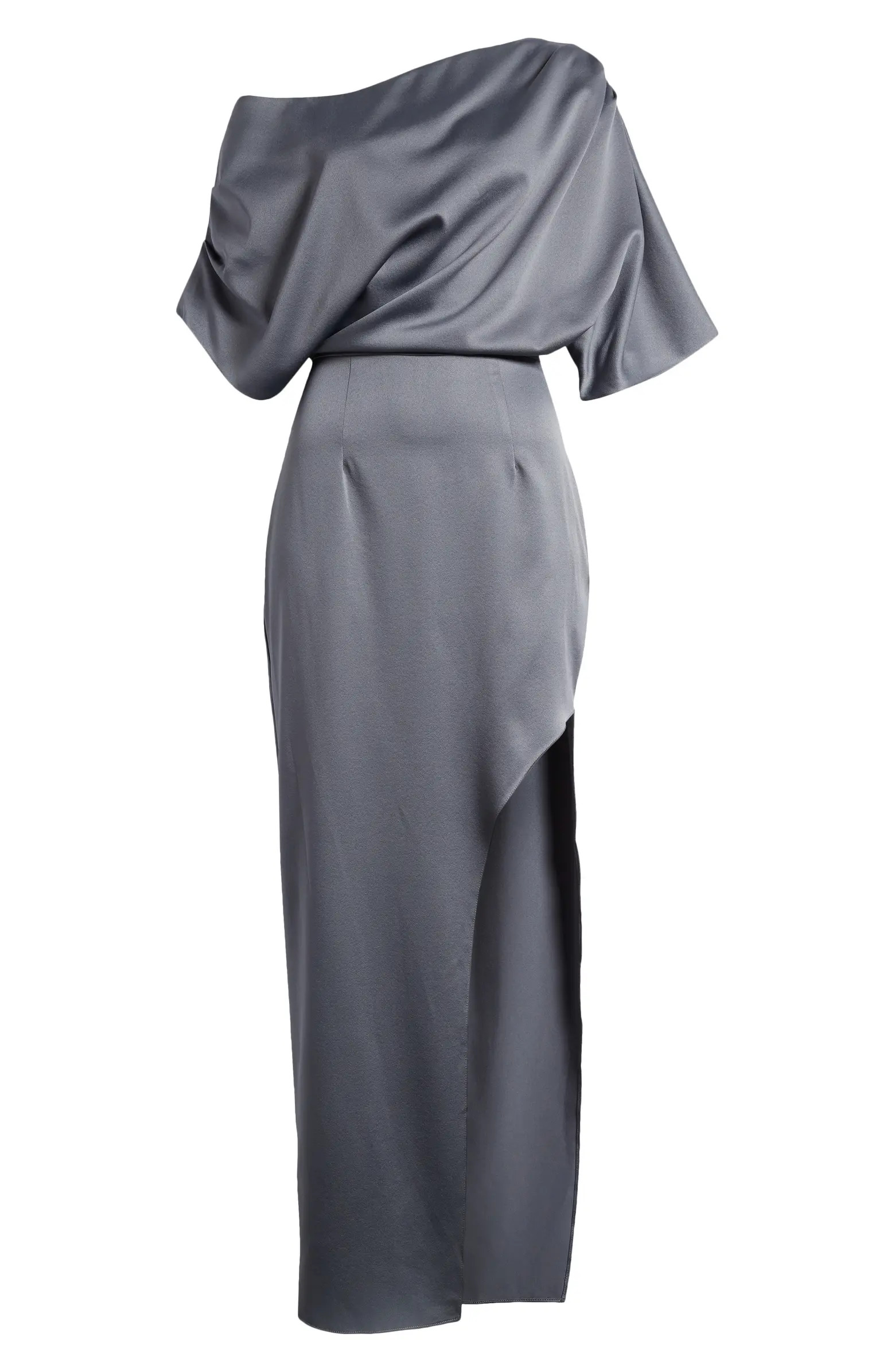 Andrea One-Shoulder Satin Gown | Nordstrom