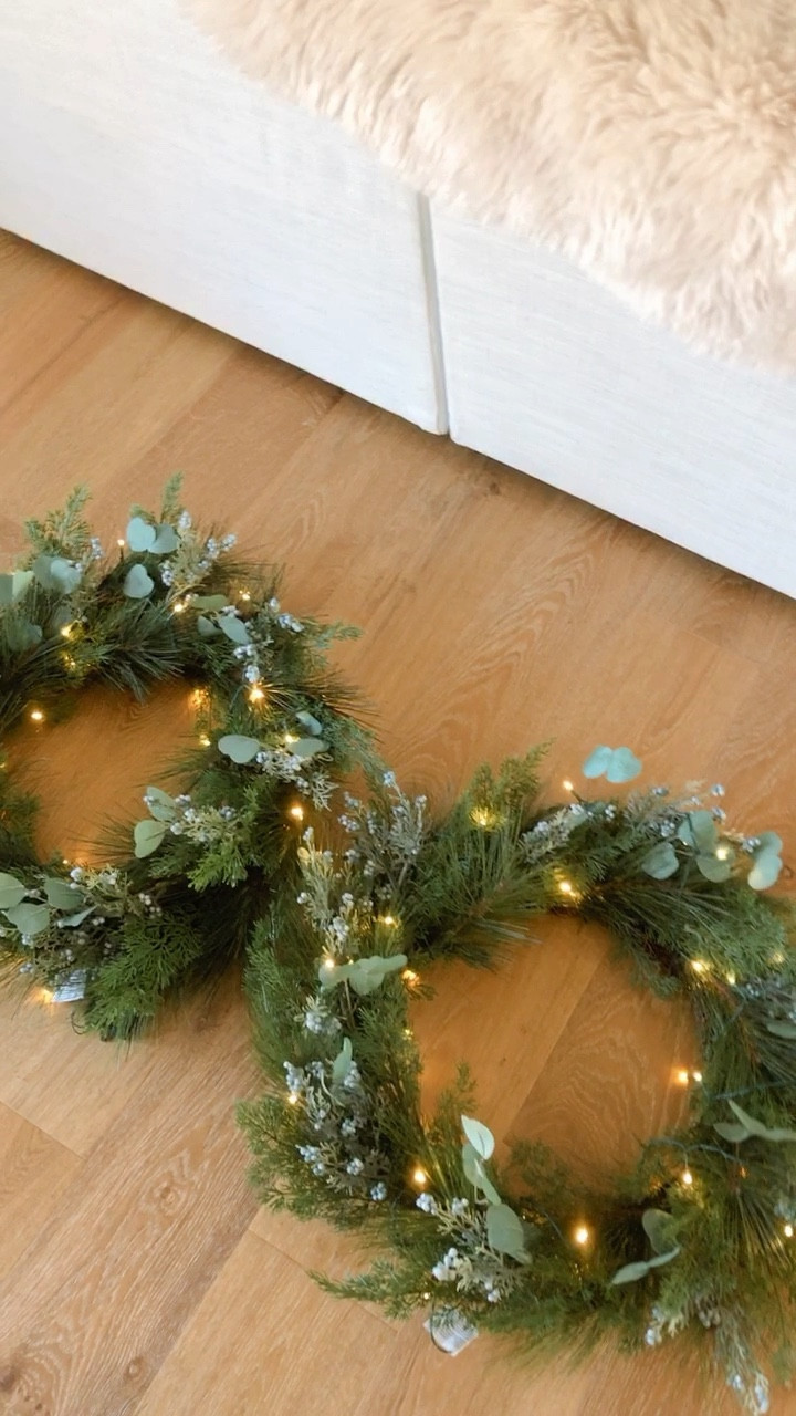 Getting my Christmas wreaths ready for the front door. Love these battery operated lights to wrap around them. 

#LTKhome #LTKHoliday #LTKSeasonal