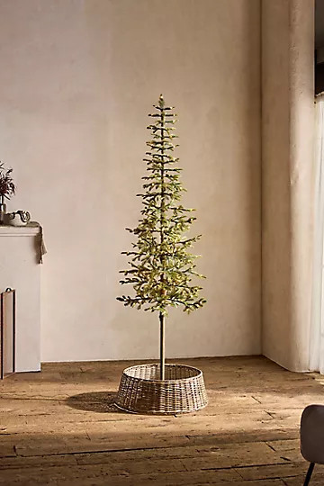 Faux Pre-lit LED Alpine Tree | Anthropologie (US)