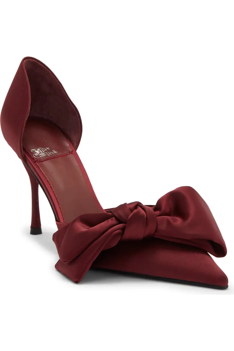 Jeffrey Campbell Tiff Pointed Toe Pump in Wine Satin at Nordstrom, Size 5 | Nordstrom