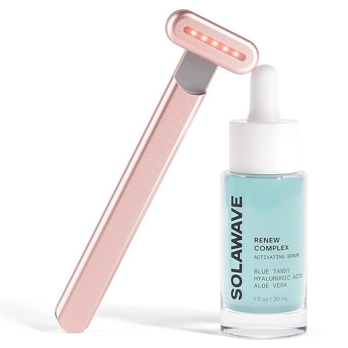 SolaWave 4-in-1 Facial Wand and Renew Complex Serum Bundle | Red Light Therapy for Face and Neck ... | Amazon (US)