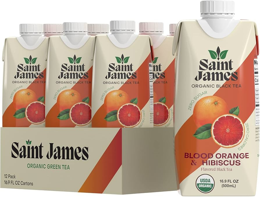 Saint James Iced Tea | Organic Black Tea | Organic, Non-GMO Black Tea, 12 Pack (16.9oz each) (Blo... | Amazon (US)