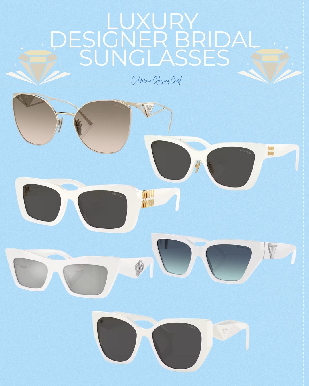 Say ‘I Do’ in Style: Luxury Sunglasses for Brides! 

Designer sunglasses
Sunnies 
Bridal style
Summer sunglasses
Wedding accessories 
Bridal accessories 
Bridal sunglasses
Wedding sunglasses

Miu Miu
Prada
Tiffany 
Dolce & Gabbana

#LTKWedding #LTKSeasonal #LTKStyleTip
