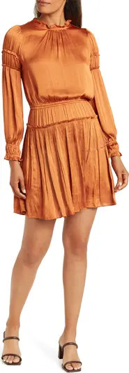 CURRENT AIR Pleated Long Sleeve Dress | Nordstromrack | Nordstrom Rack