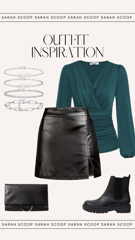Go from day-to-night with this cute leather skirt and blouse combo!🖤

#LTKstyletip #LTKFind #LTKfit