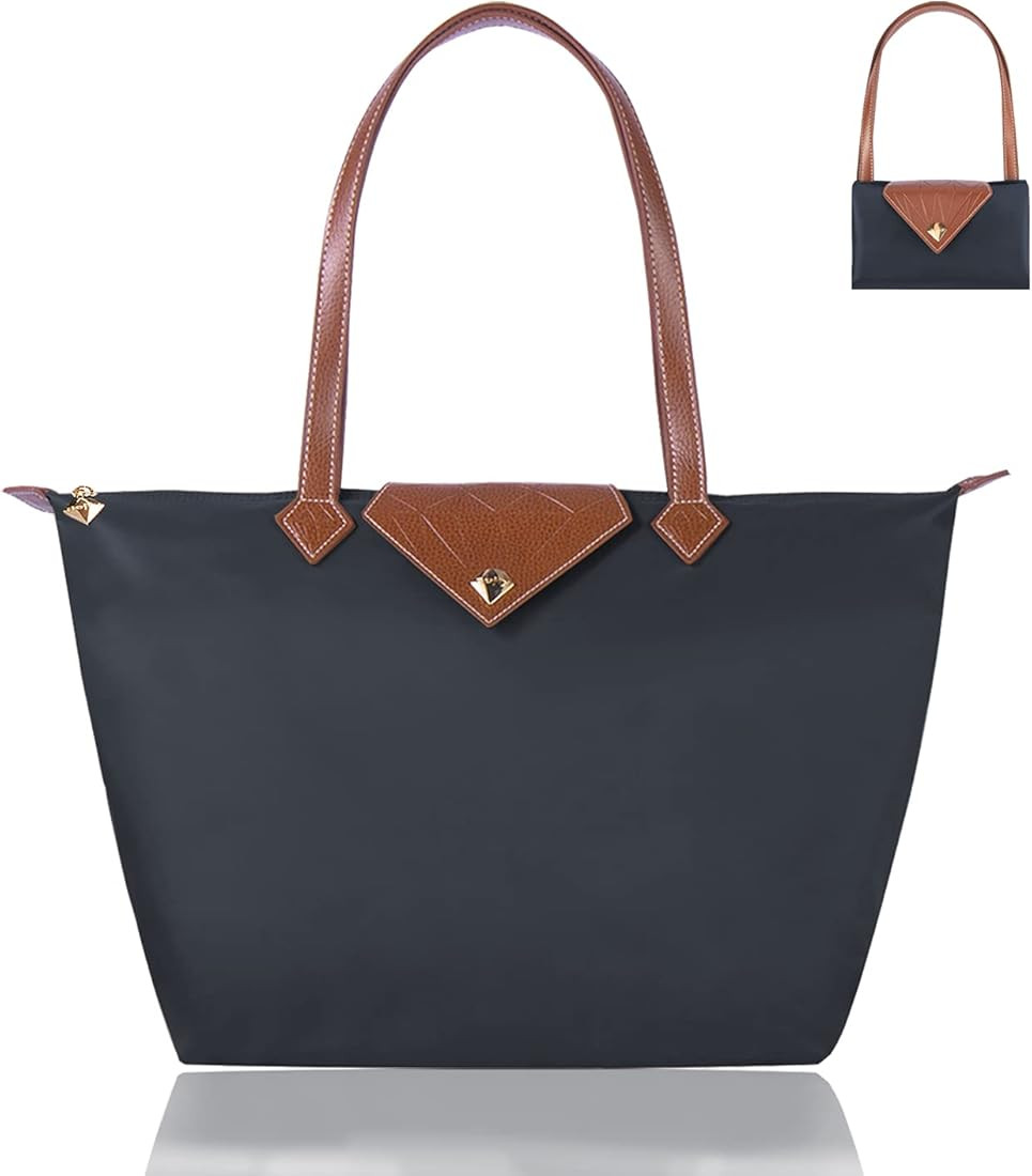 BOJLY Women Tote Bag,Stylish Waterproof Nylon Ladies Shoulder Bag, Folding Beach Travel Bag for Work | Amazon (US)