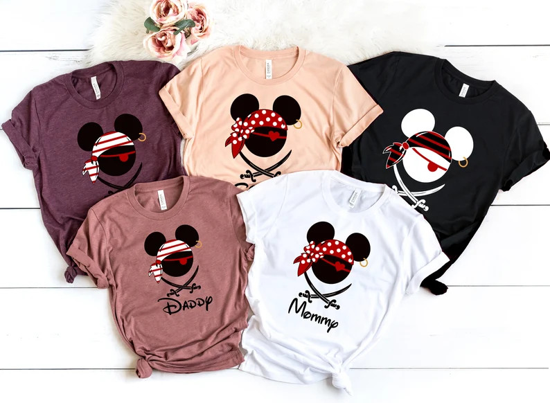 Mickey and Minnie Pirates Matching Family Shirts, Disney Pirates of Caribbean Shirt, A Pirate's L... | Etsy (US)