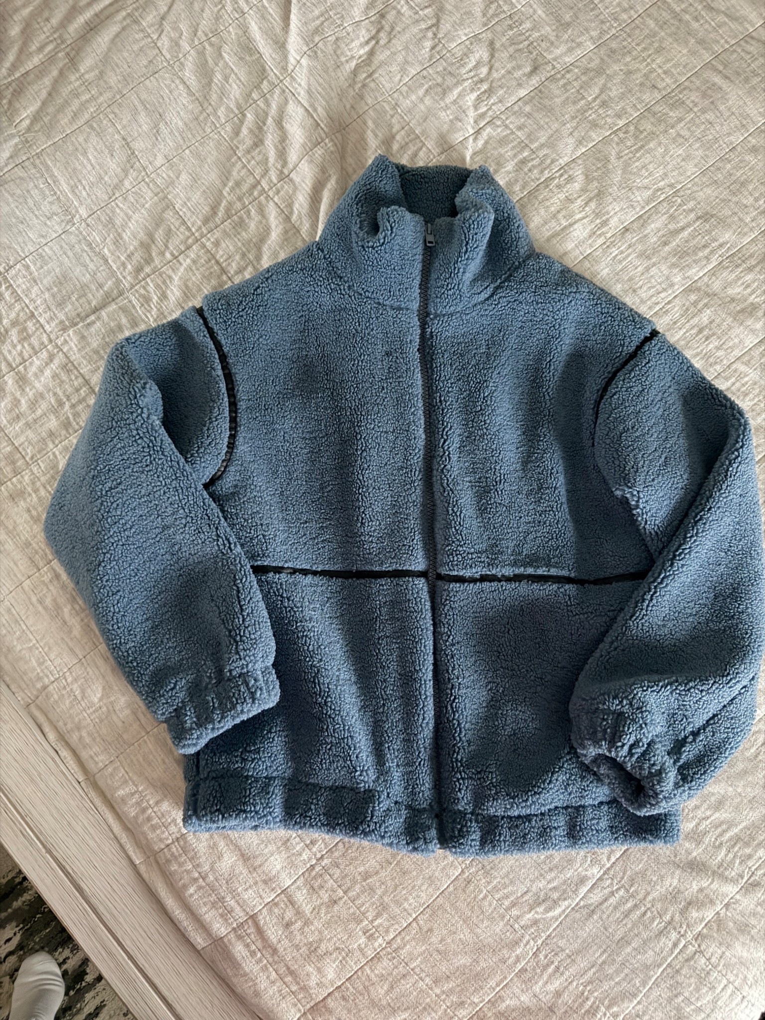 The cutest blue Sherpa with black detail and perfect for this pre spring weather in New England. FP vibes and so cozy!

#LTKootd #LTKmomlife #LTKSeasonal