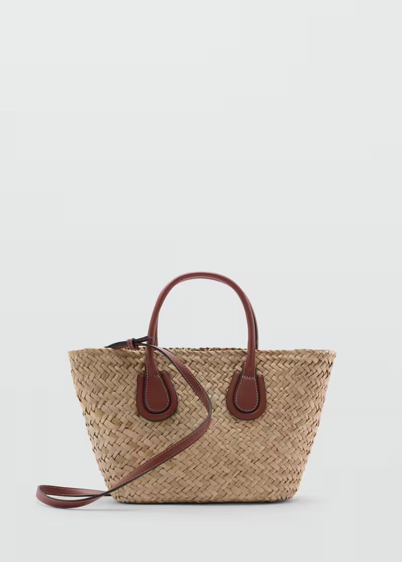 Natural fibre carrycot bag -  Woman | Mango Netherlands | MANGO (UK)