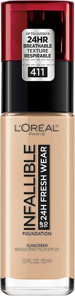 L'Oreal Paris Makeup Infallible Up to 24 Hour Fresh Wear Lightweight Foundation, Beige Ivory, 1 F... | Amazon (US)