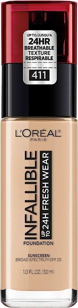 L'Oreal Paris Makeup Infallible Up to 24 Hour Fresh Wear Lightweight Foundation, Beige Ivory, 1 F... | Amazon (US)