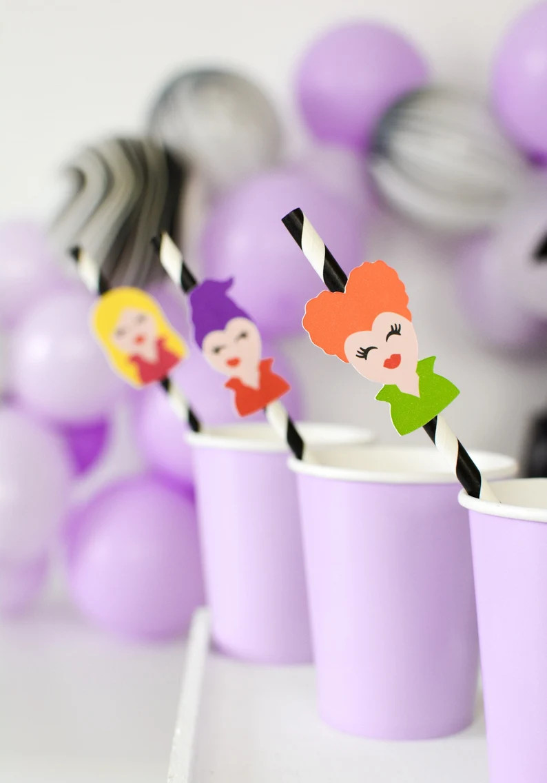 Hocus Pocus Straws, Hocus Pocus Decor, Halloween Paper Straws, Halloween Decor, Hocus Pocus Hallo... | Etsy (US)