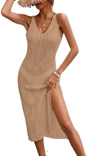 BreathSunny Womens Swimsuit Beach Cover Up Crochet Bathing Bikini Mesh Knit Coverups Vacation Res... | Amazon (US)