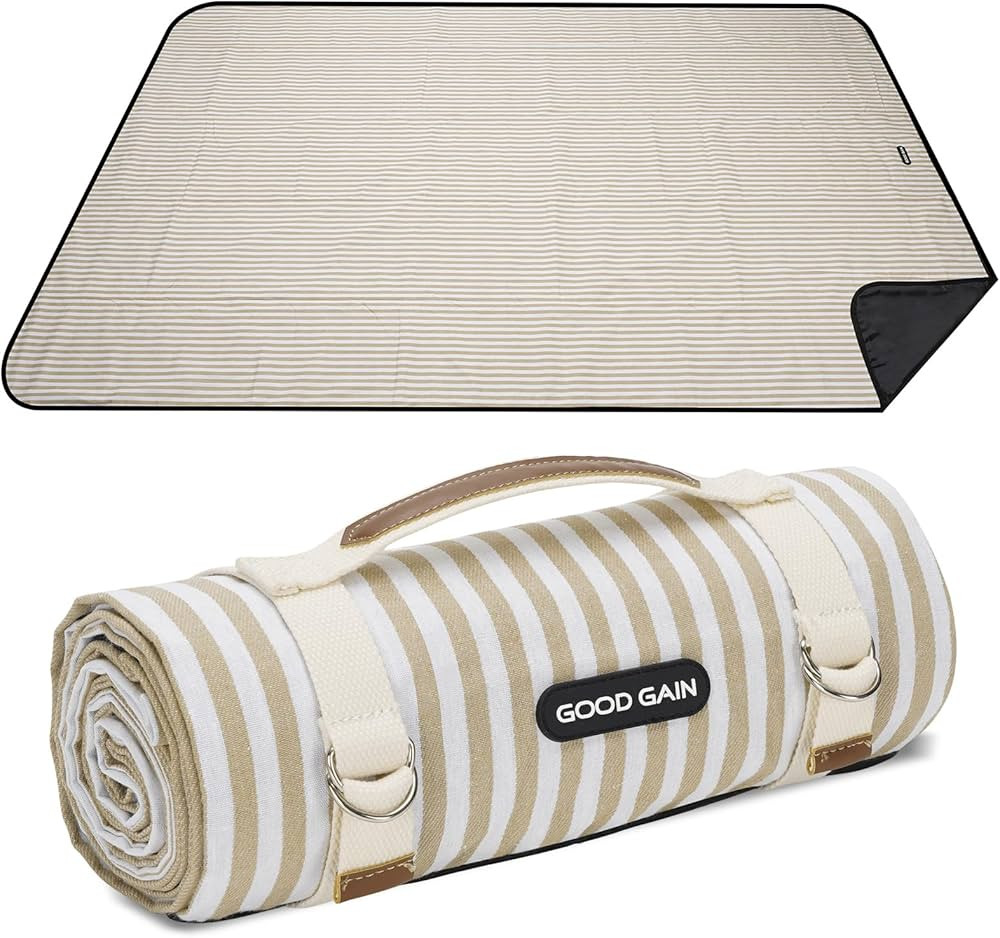 G GOOD GAIN Picnic Blankets Waterproof Extra Large - Outdoor Blanket Sand Free Foldable with Carr... | Amazon (US)