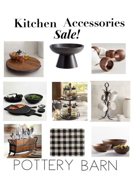 Pottery Barn kitchen accessories sale! Vintage blacksmith collection on sale, wood lazy Susan, coffee cup holder, wood flatware holder, chateau collection wood boards and bowls on sale, warm wood and black, Mason black footed bowl, wood napkin holders on clearance. Add new black and white Buffalo plaid cork boards to your table for fall styling. Neutral decor, kitchen decor. Home decor accessories. 


#LTKsalealert #LTKhome #LTKSeasonal