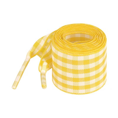 INSPIRE CHIC Wide Flat Checkered Fabric Ribbon Plaid Fantastic Shoe Laces for Sneaker Sport Shoes 2 Pairs 100cm/39.4" Yellow | Target
