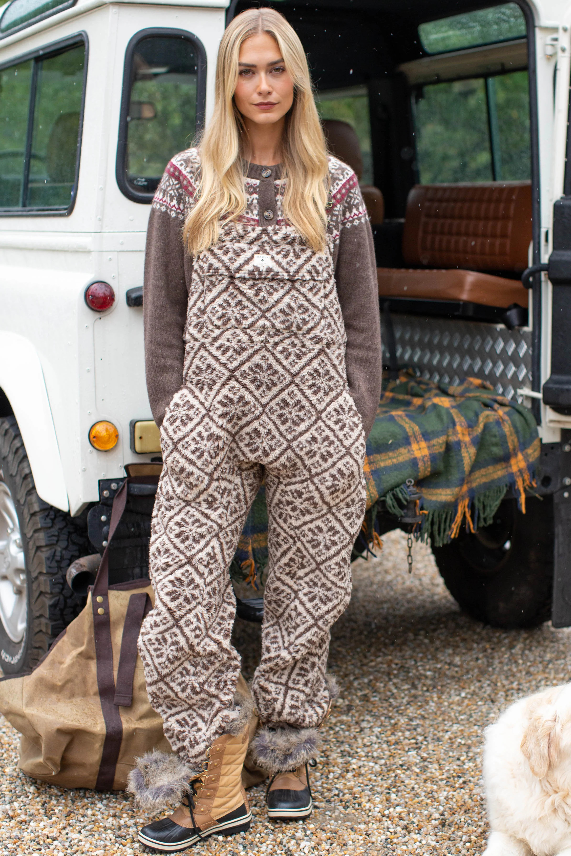 Scout Overalls - Brown Tile Jacquard | Marea
