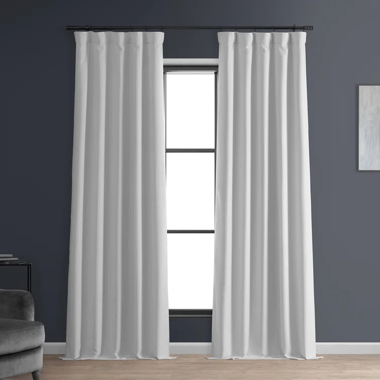 Faux Linen Blackout Curtains for Bedroom & Living Room Window Curtains Single Panel Drape | Wayfair North America