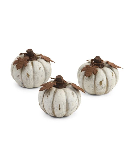 Set Of 3 Decorative Resin Pumpkins | TJ Maxx