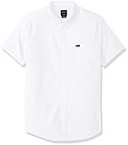 RVCA Men's Short Sleeve Button Down Oxford Shirt, White, S | Amazon (US)