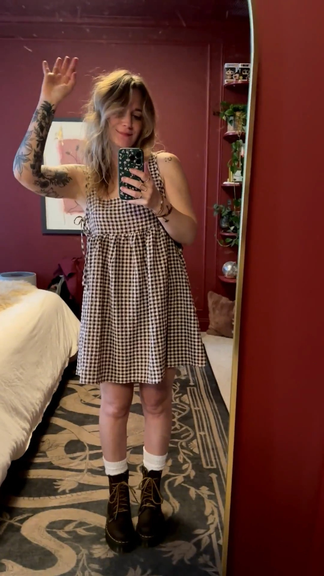 The time of year for jackets in the morning and tank tops in the afternoon. 

Wearing a small in the brown gingham dress 

#LTKSeasonal #LTKStyleTip #LTKPetite