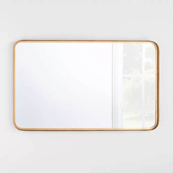 24&#34; x 36&#34; Rectangular Decorative Mirror with Rounded Corners Brass - Threshold&#8482; des... | Target