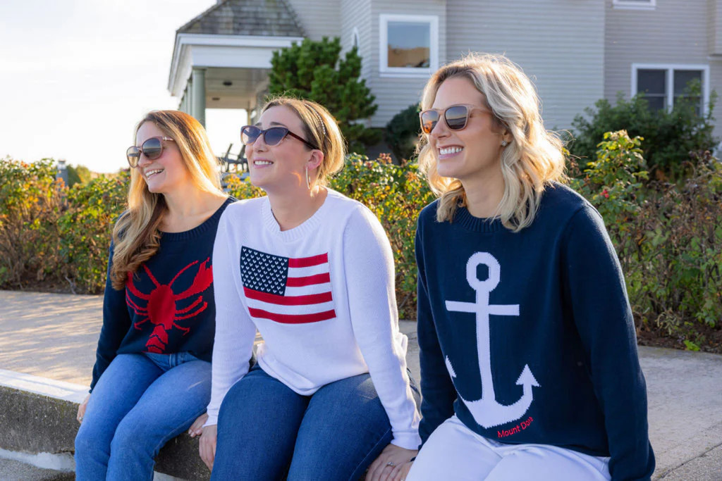 NEWPORT Classic Cotton Anchor Sweater \u2013 Nautical Crewneck | Pearls & Camo