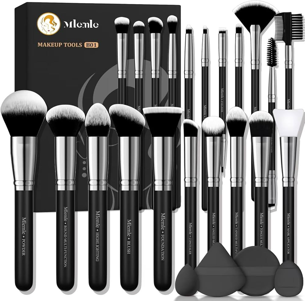 Makeup Brushes Set, Mlemle Professional 25 Pcs Makeup Kit, Include Foundation Powder Blush Concea... | Amazon (US)