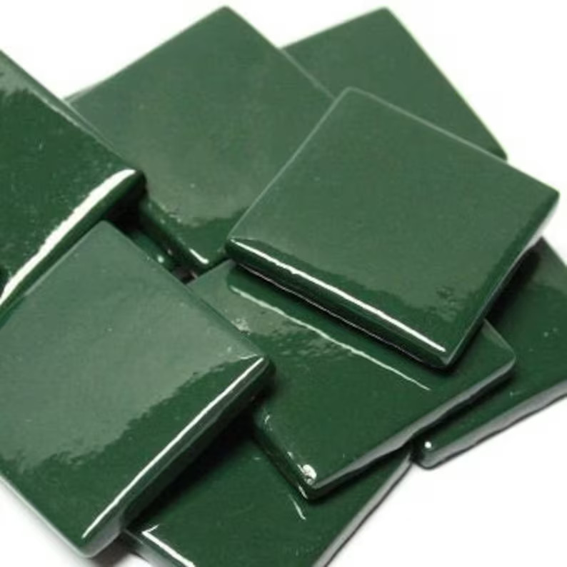 Dark Green Ottoman pate De Verre Glass Mosaic Tiles 1 25mm Square, Available in Quantities of 20 ... | Etsy (US)