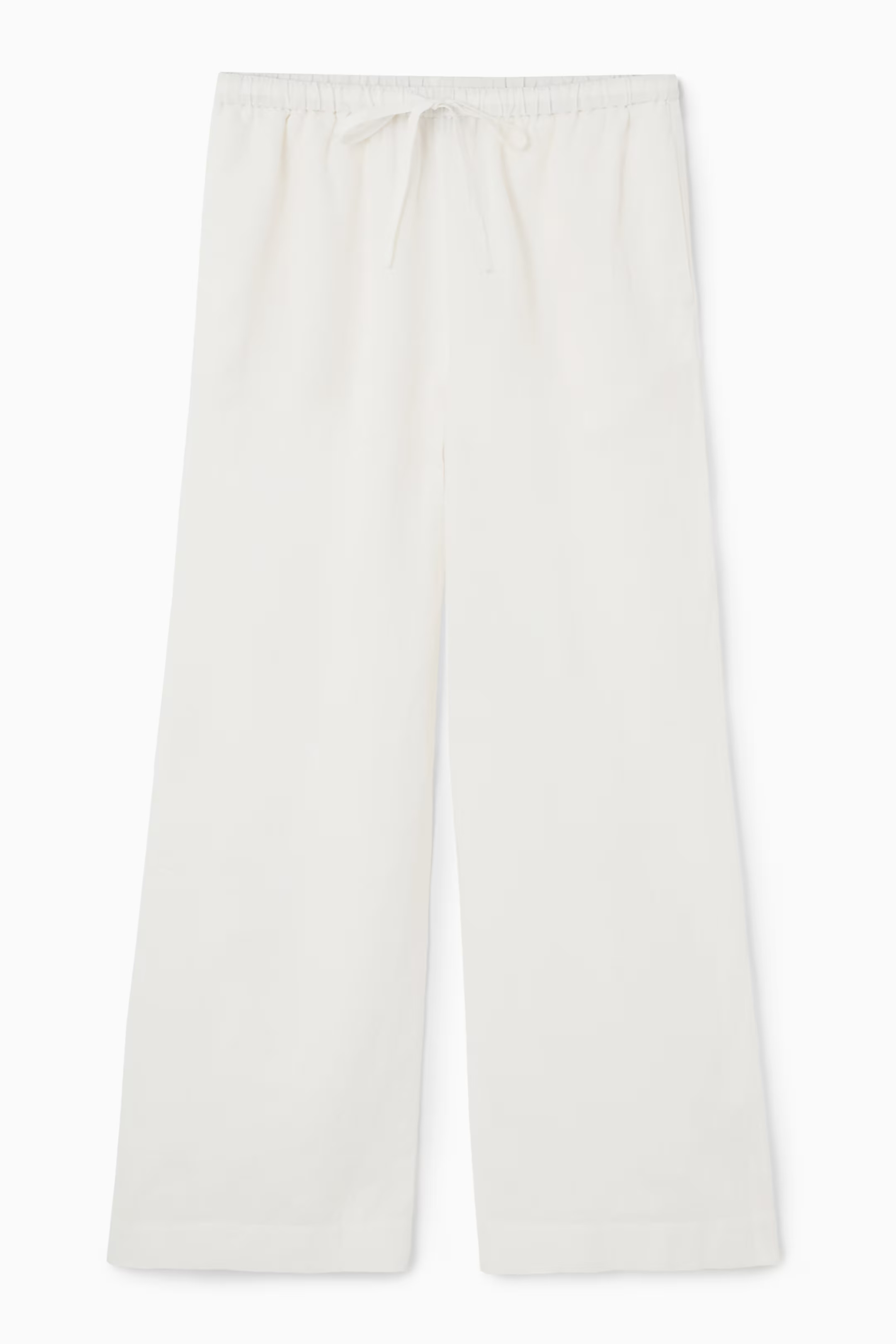 WIDE-LEG LINEN DRAWSTRING TROUSERS - WHITE | COS UK